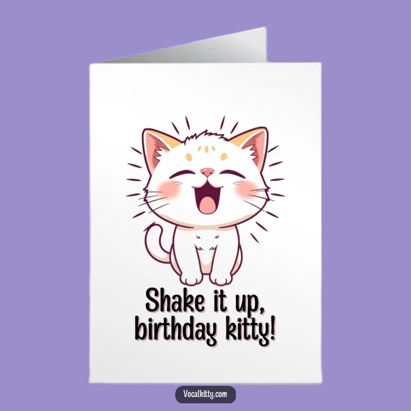 Free Printable Birthday Card: Vibrating Cat Noise Greeting, Funny Downloadable Gift