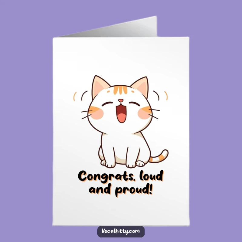 Cat Sound Waves Congrats Card Free Printable: Expressive Celebration Downloadable Gift