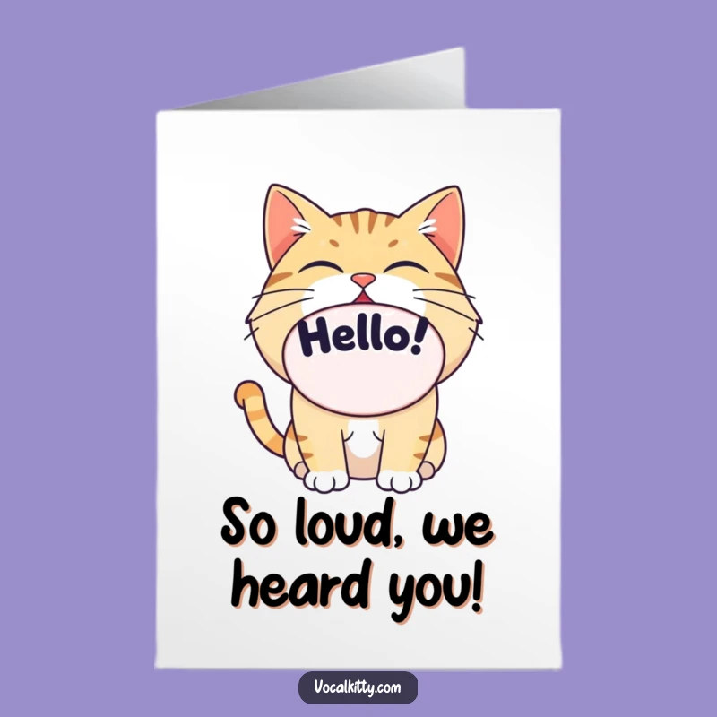 Free Printable Cat Yelling Congrats Card - Big Mouth Downloadable Greeting