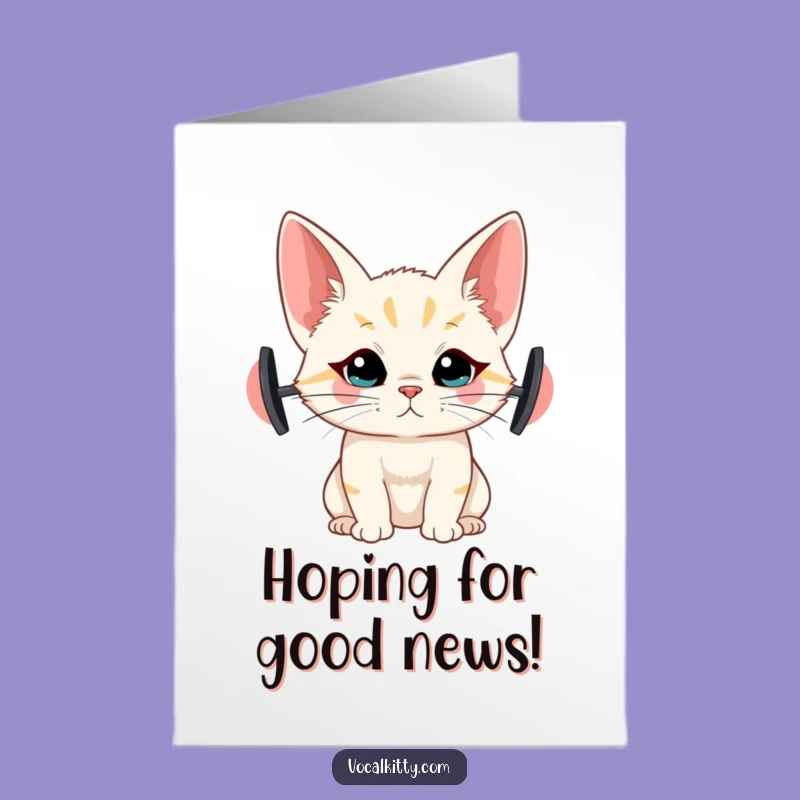 Free Printable Congrats Card: Big-Eared Cat Hears Your Amazing News, Funny Downloadable