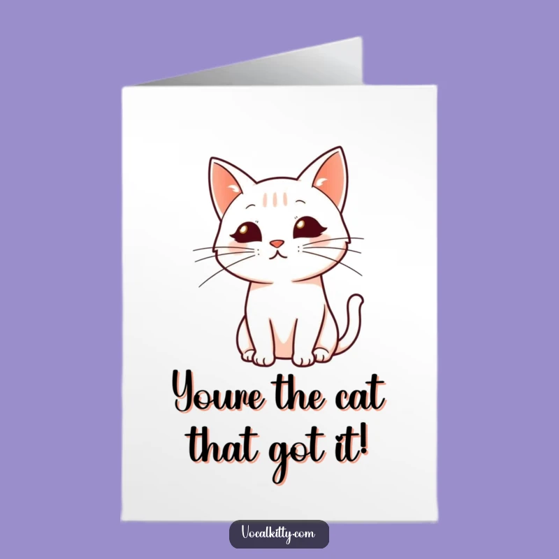 Free Printable Congrats Card: Dynamic Whiskers Cat, Downloadable Funny Success