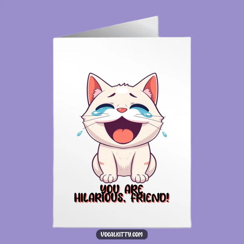 Free Printable Congrats Card: Laughing Cat Celebrating Success Hysterically