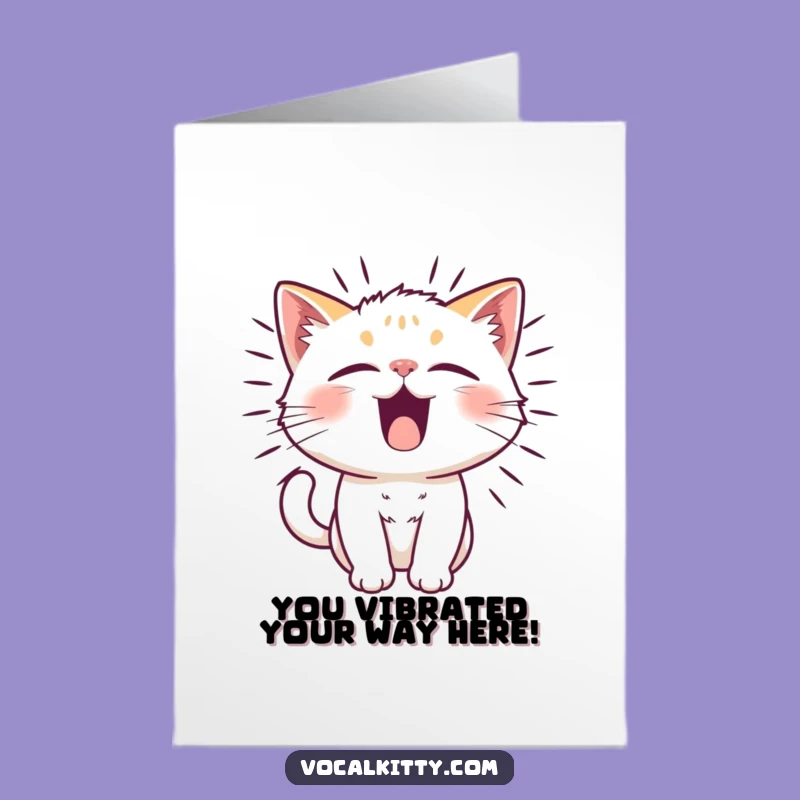 Free Printable Congrats Card: Vibrating Cat Noise Greeting, Funny Downloadable Gift