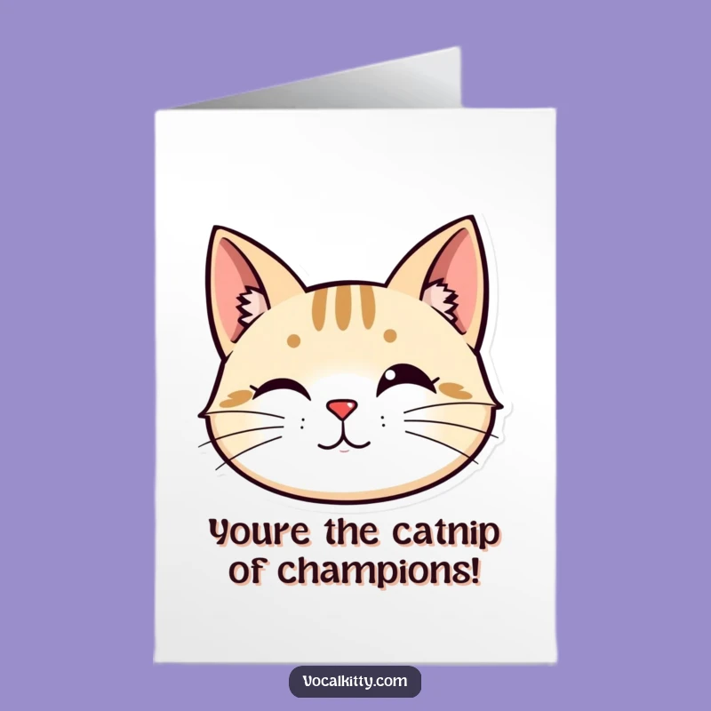 Free Printable Congrats Card: Vibrating Whiskers Cat, Downloadable Funny Achievement