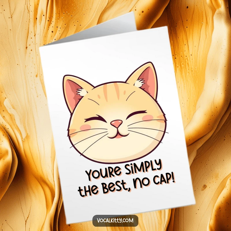 Funny Free Printable Congratulations Card showing a cat face with whiskers playfully arranged into a winking expression, celebrating good news.