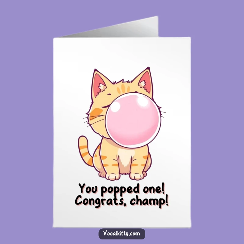 Hilarious Free Printable Congrats Card: Big Bubble Cat Makes a Splash