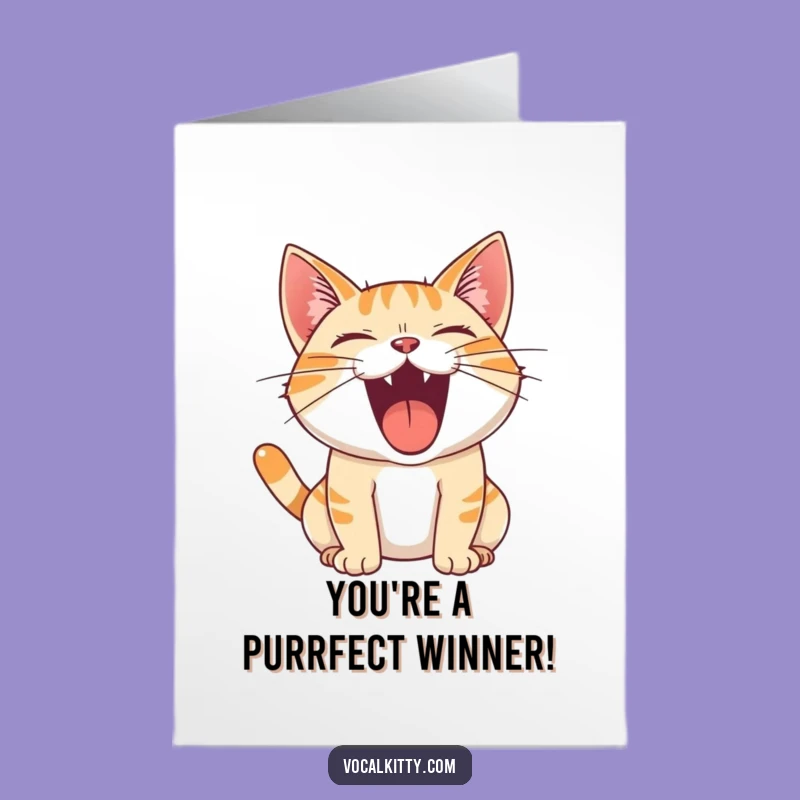 Free Printable Congrats Card: Roaring Cat, Joyful Sound, Funny Downloadable Gift