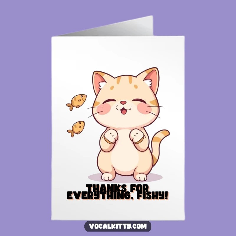 Free Printable Thank You Card: Whimsical Juggling Cat, A Grateful Downloadable Gift