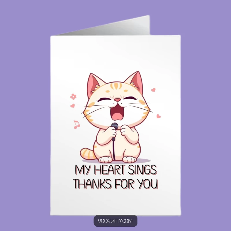 Free Printable Thank You Card: Opera Cat Dramatic Funny Downloadable