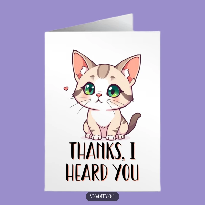 Thank You Cat Card Free Printable: Big Ears, Big Thanks Downloadable Gift