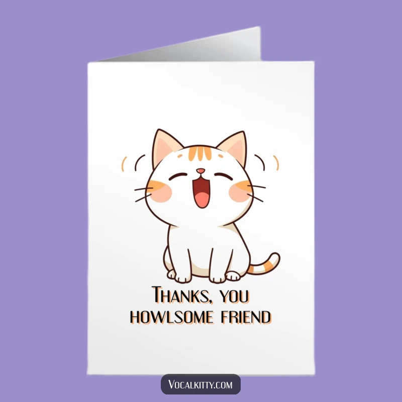 Thank You Cat Card Free Printable: Loud Appreciation Downloadable Gift