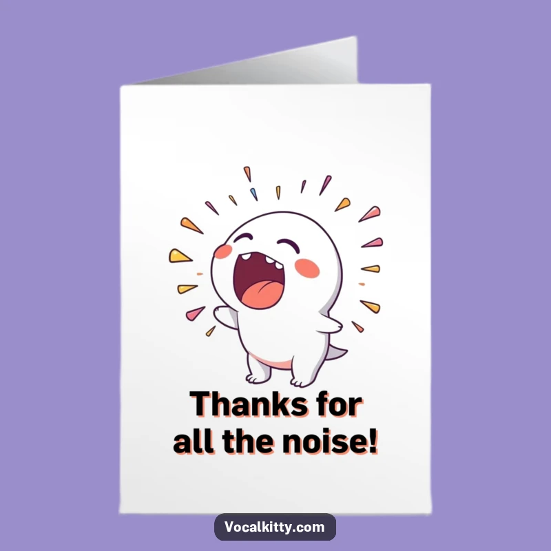 Humorous Free Printable Thank You Card: Rainbow Noise Character Gift