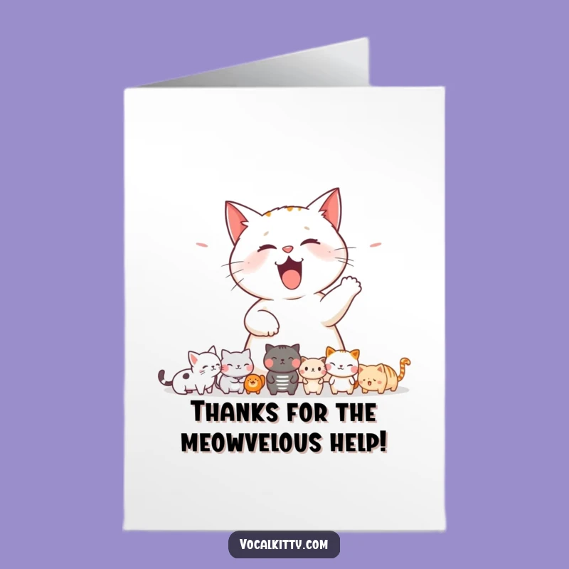 Funny Free Printable Thank You Card: Loud Meow Expresses Gratitude
