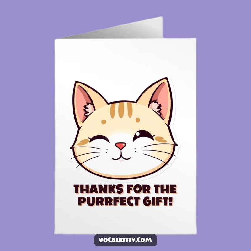 Free Printable Thank You Card: Vibrating Whiskers Cat, Downloadable Funny Thanks