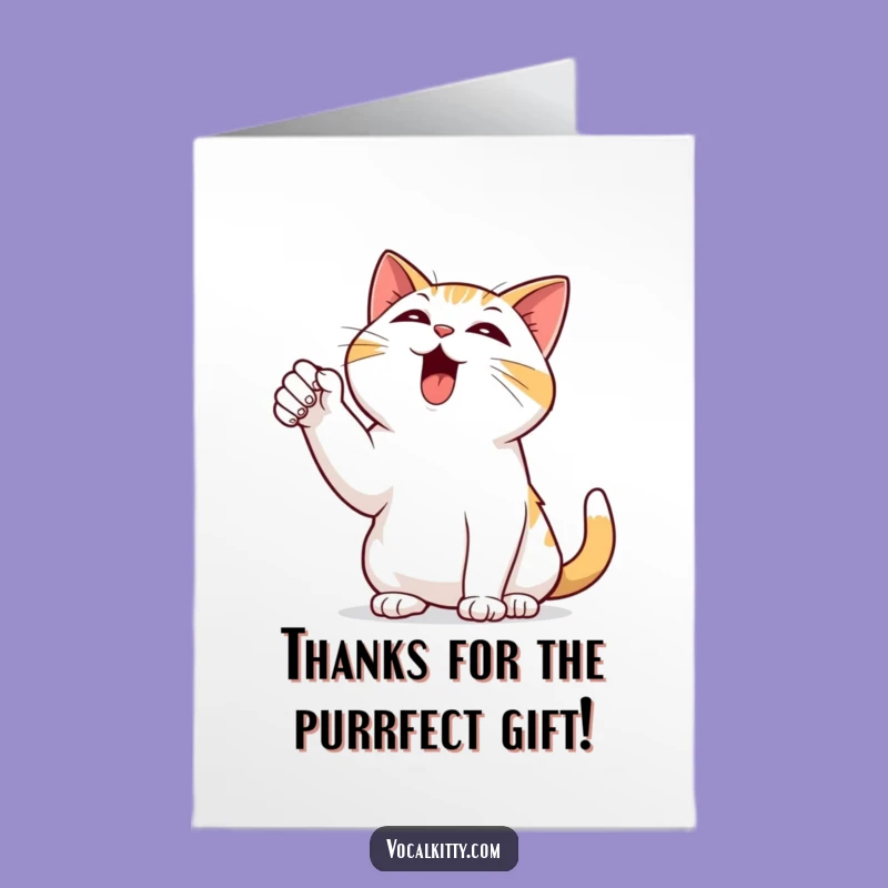 Free Printable Thank You Card: Bellowing Cat, Dramatic Point, Hilarious DIY Gift for Gratitude