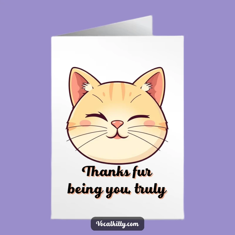 Funny Free Printable Thank You Card: Winking Cat - Grateful Downloadable Gesture