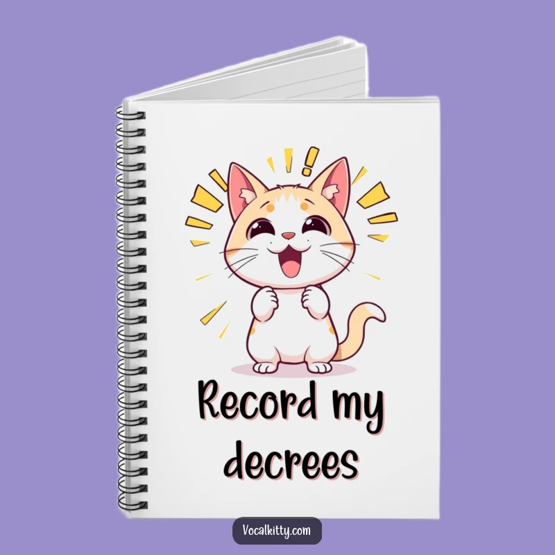 Funny Cat Announcement Notebook - Journal Your Loudest Thoughts with Sound Effects!