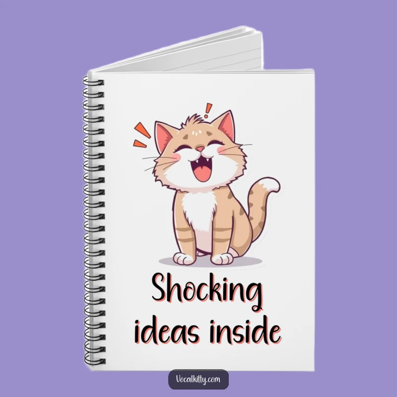 Funny Shocked Cat ROAR! Notebook - Capture Startling Ideas!