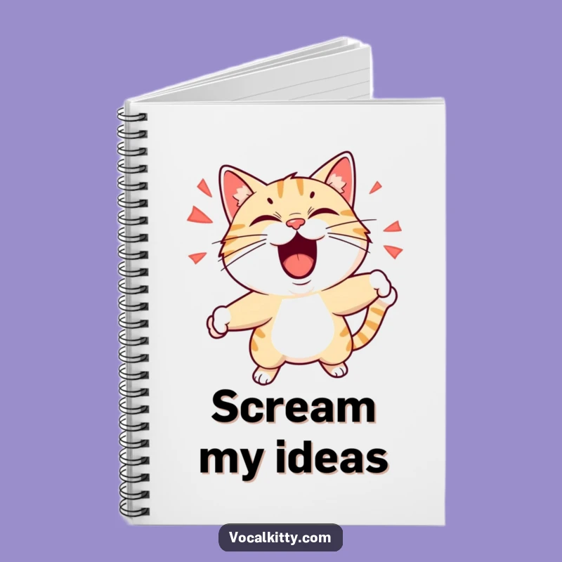 Funny Shouting Cat Notebook: Expressive Ideas - Ideal Funny Gift