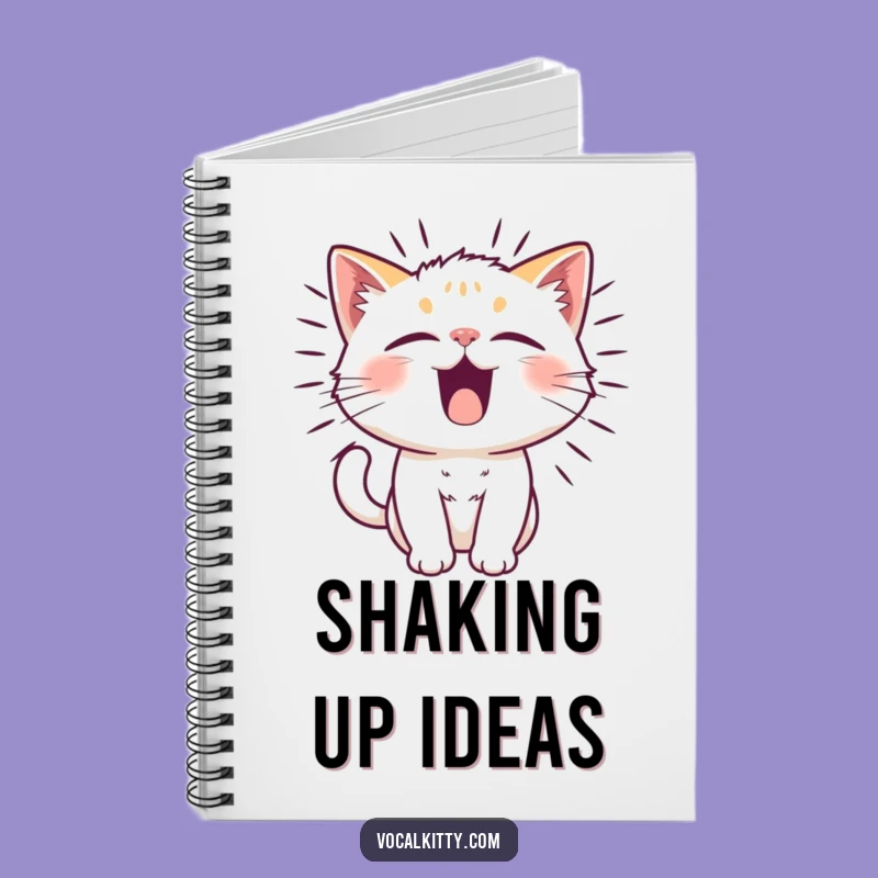 Funny Vibrating Cat Notebook - Noise Reaction Journal for Ideas Gift
