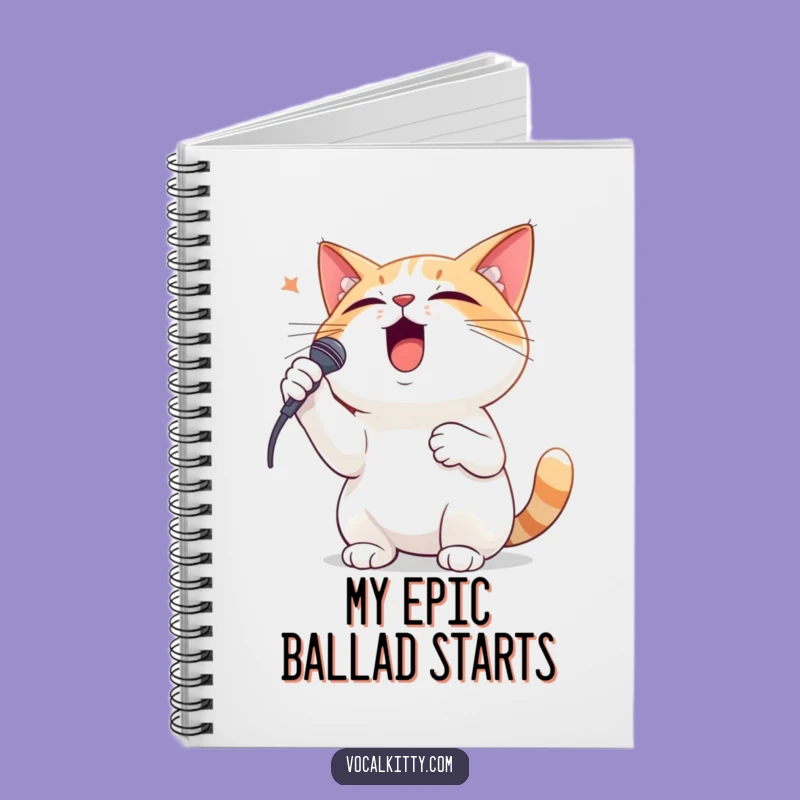 Funny Dramatic Cat Singing Notebook: Hilarious Feline Journal Gift