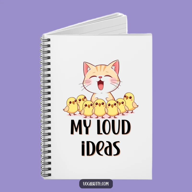 Funny Cat Meow Notebook - Loud Bird Fright Journal for Ideas Gift