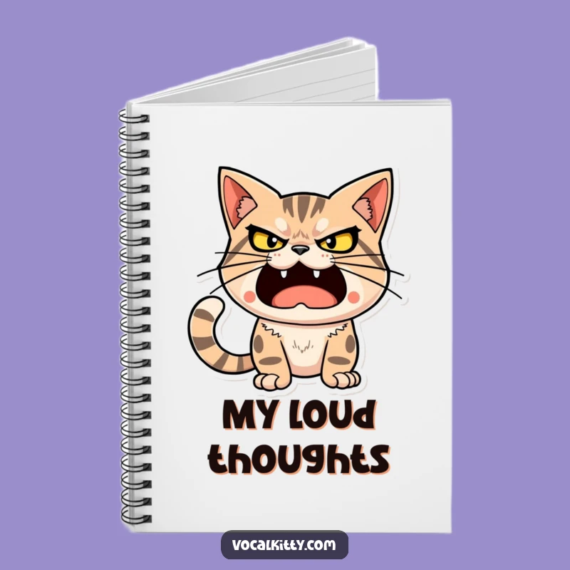 Funny Determined Cat Notebook - Loud Sound Journal for Ideas Gift