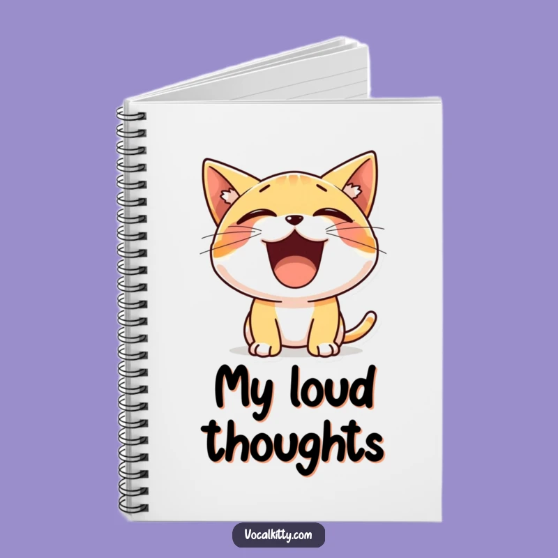 Funny Tiny Cat Yelling Notebook - Cheerful Kitty Journal Gift Idea