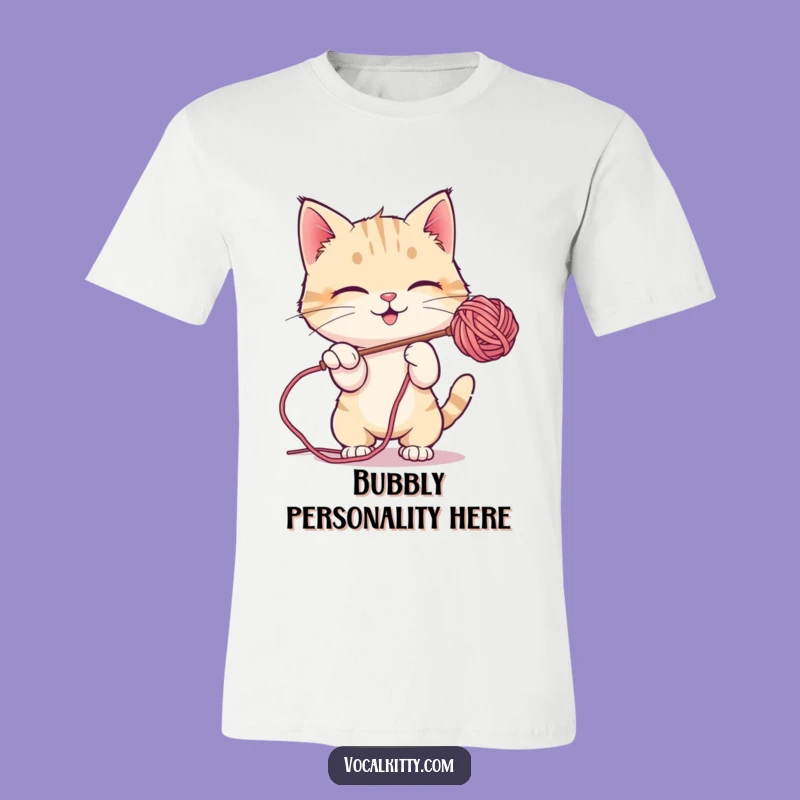Funny Bubble Batting Cat T-Shirt, Playful Fun Tee Gift