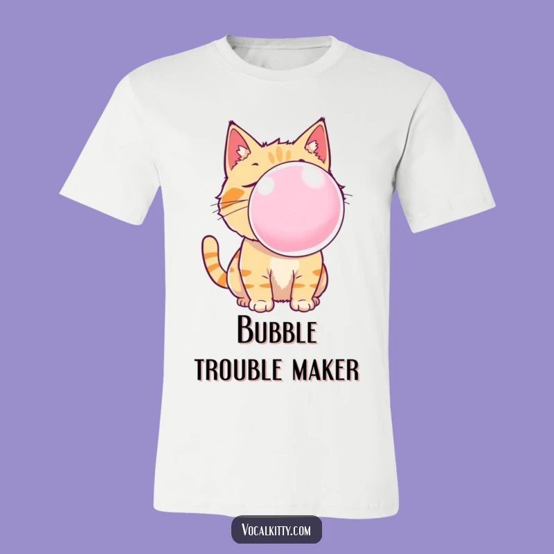 Funny Cat Bubble Gum T-Shirt: Hilarious Pet Apparel and Gift