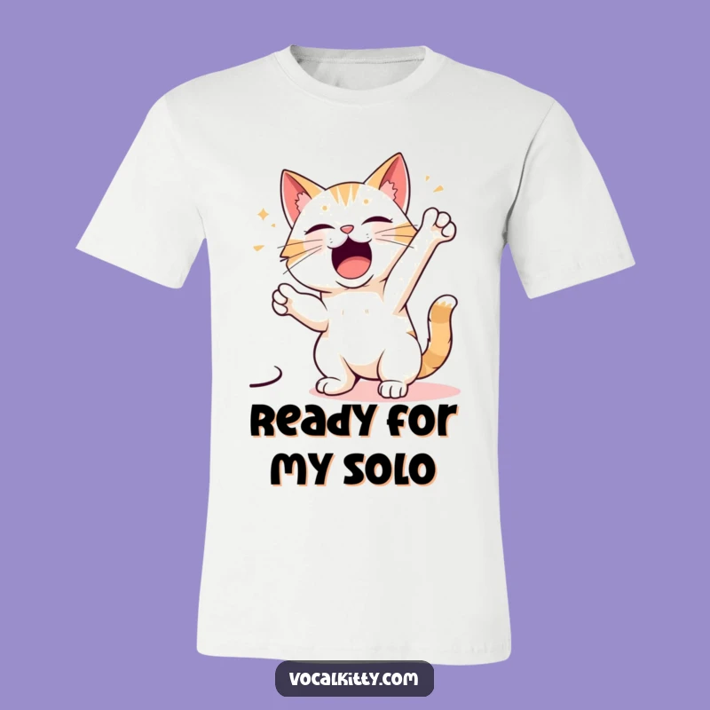 Funny Cat Singing T-Shirt: Dramatic Feline Performer Tee, Perfect Funny Gift