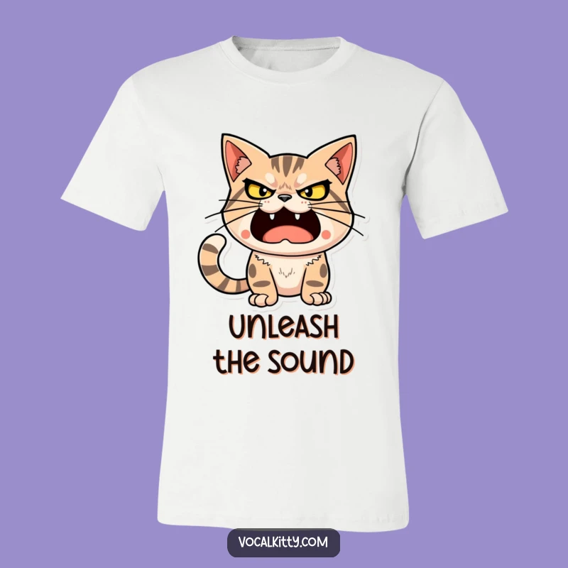 Funny Determined Cat Loud Expression T-Shirt - Big Sound Tee