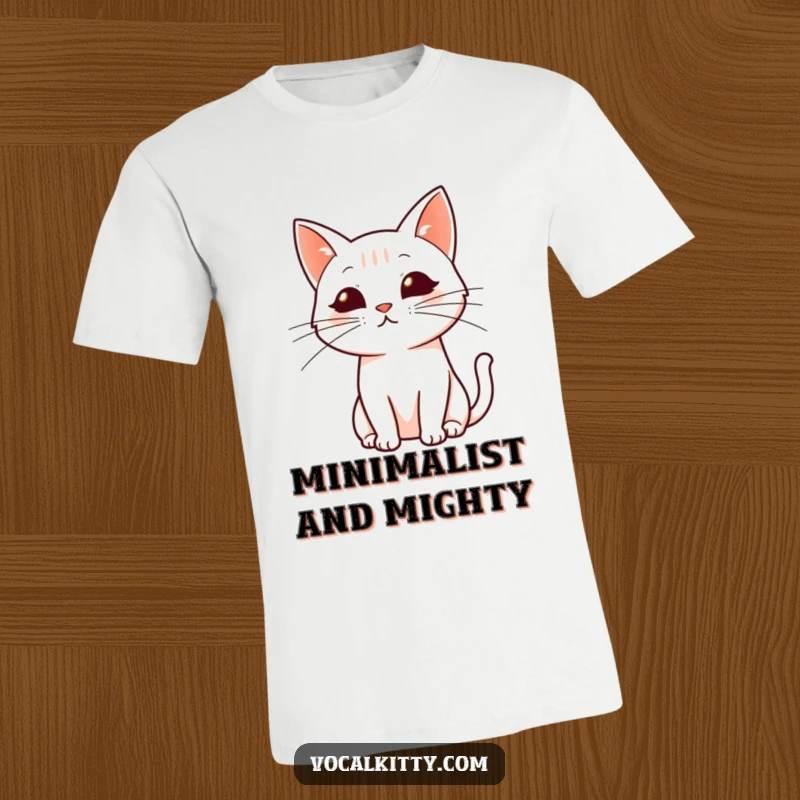 Funny t-shirt: A simplified cat profile showcases dynamically drawn whiskers, representing sleek feline movement and charm.