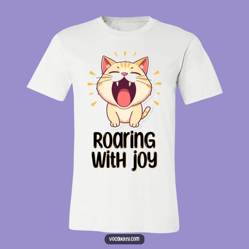 Funny Roaring Cat T-Shirt: Comical Thunderous Tee
