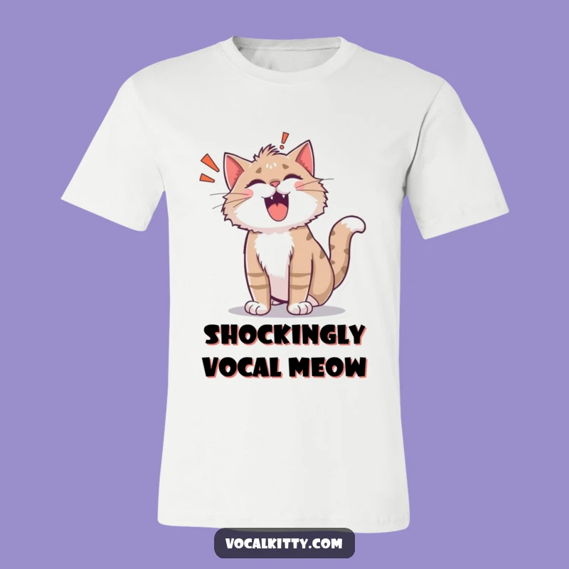 Funny Shocked Cat ROAR! T-Shirt - Frightened Feline Fun Tee!