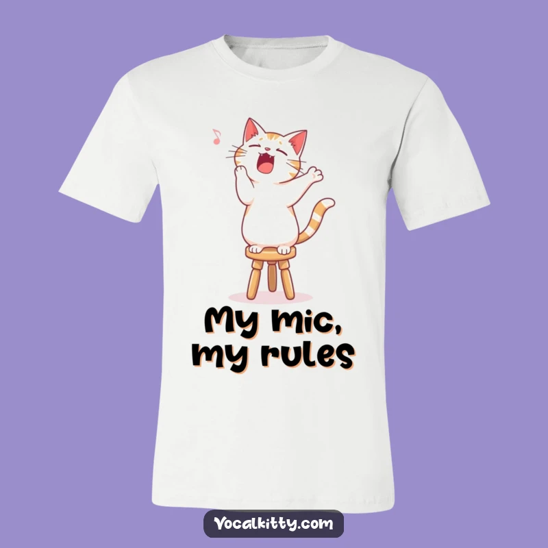 Funny Singing Cat T-Shirt - Rockstar Feline Performance Tee!