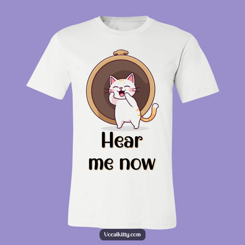Funny Cat Ringing Bell T-Shirt: Wearable Sound Boom Humor for Cat Fans
