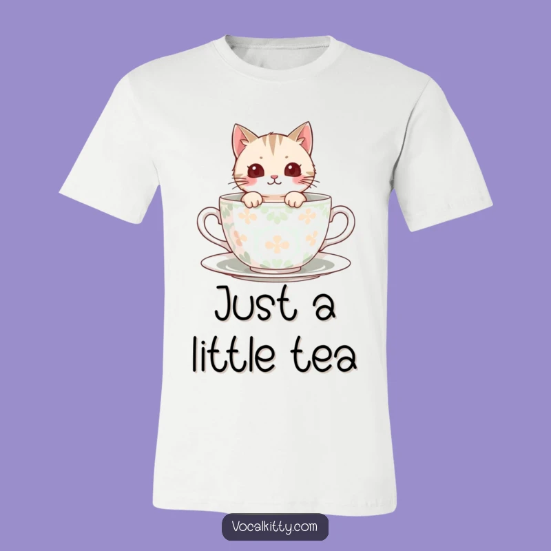 Funny Peek-A-Boo Cat Teacup T-Shirt, Cozy Charm Gift
