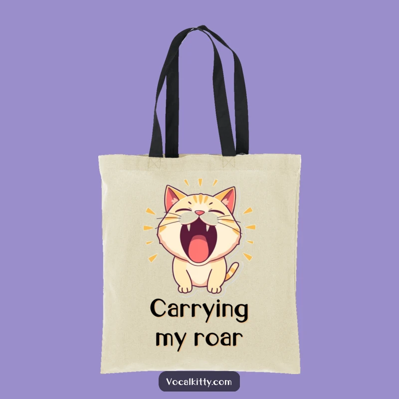 Funny Roaring Cat Tote Bag: Carry Your Loudness Anywhere