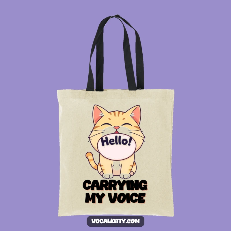 Funny Cat Hello Tote Bag: Carry Your Big Welcome