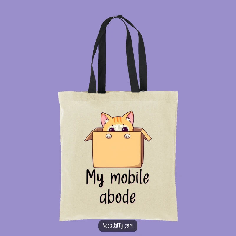 Funny Cat in Box Tote Bag: Carry Your Secrets with Humorous Style