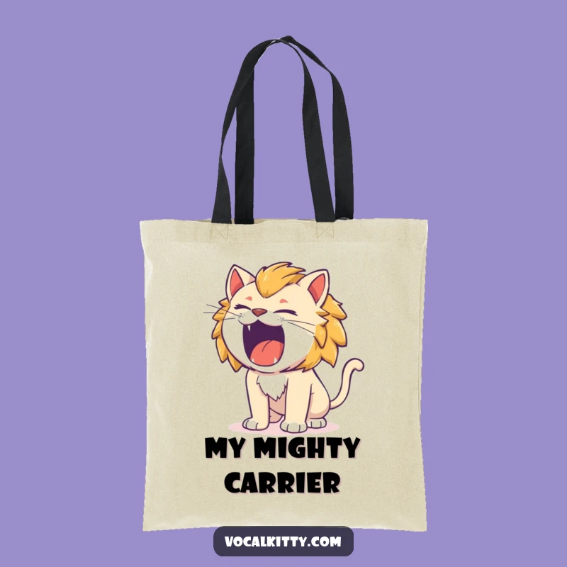Funny Cat Lion Roar Tote Bag: Carry Your Fierce Spirit