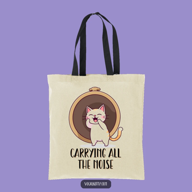 Funny Cat Ringing Bell Tote Bag: Carry Your Humor and Sound Boom