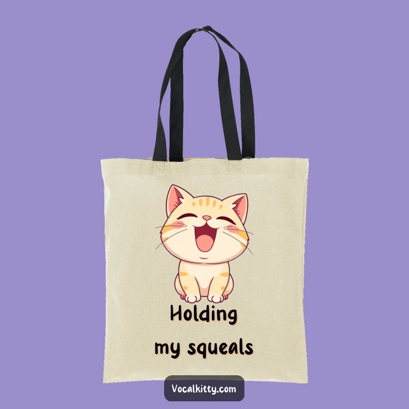 Funny Cat Squeal Tote Bag: Joyful Sound Shopper, Perfect Funny Gift