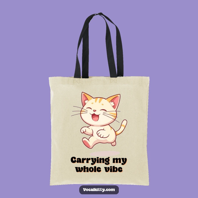 Funny Cat Tote Bag: Carry Your Laughs with Leaping Whiskers, Perfect Gift
