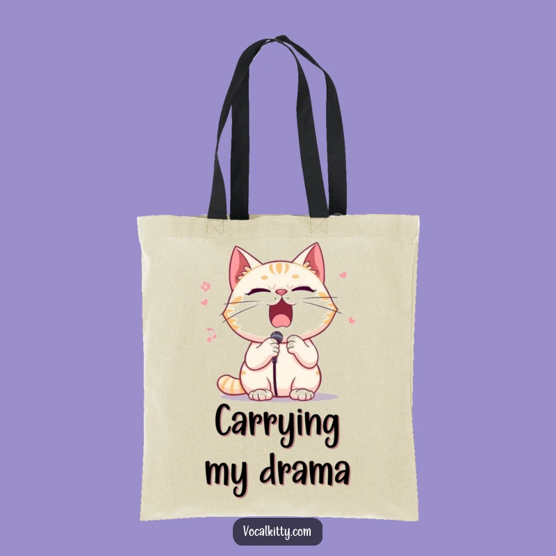 Funny Opera Cat Tote Bag - Dramatic Singer Feline Bag Gift