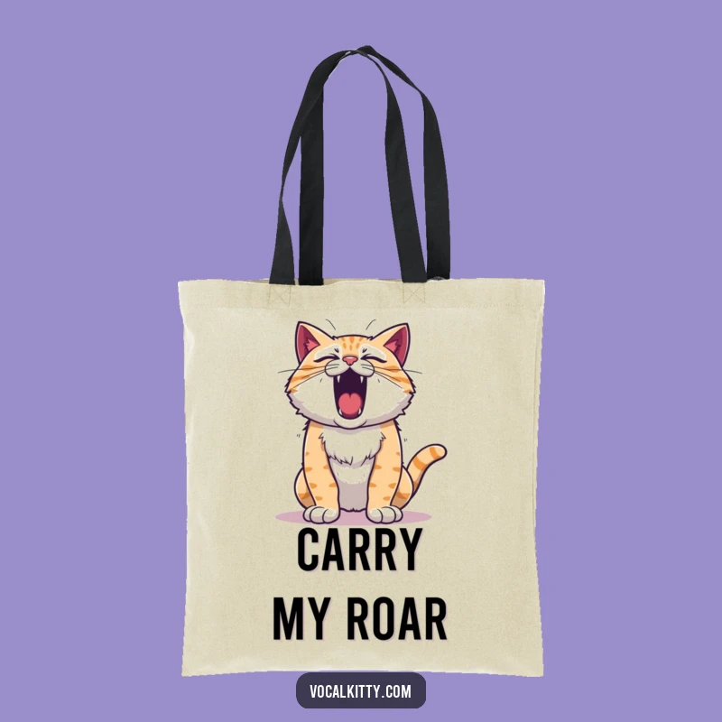 Funny Roaring Cat Tote Bag - Carry Your Voice Loudly!