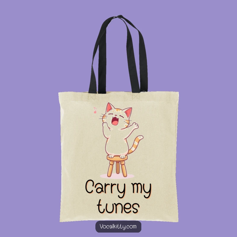 Funny Singing Cat Tote Bag - Carry Your Tunes with Flair!
