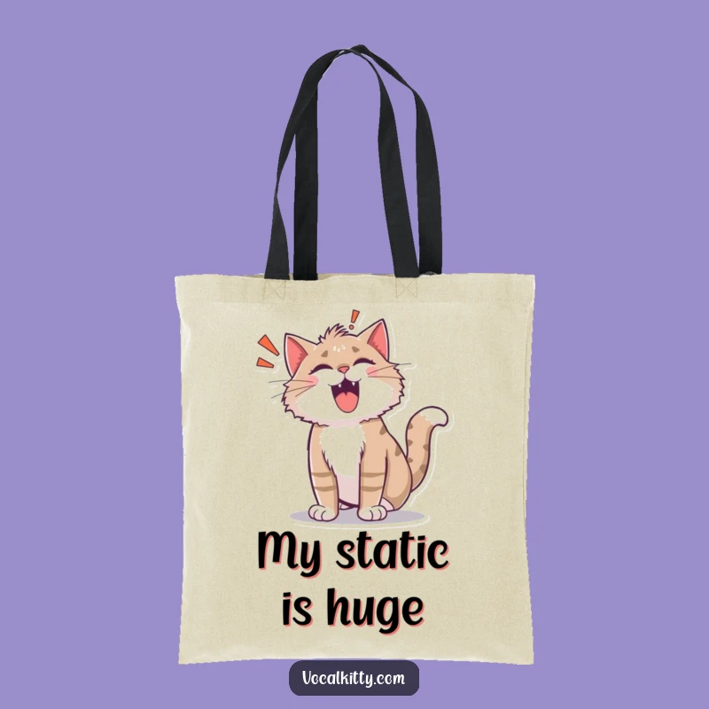 Funny Shocked Cat ROAR! Tote Bag - Carry Your Surprise Boldly!